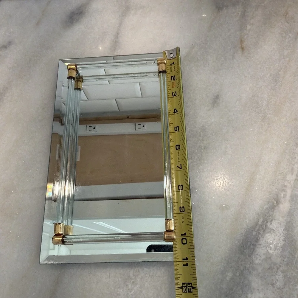 Vintage Vanity Mirror‎ With Lucite BumpersGW993